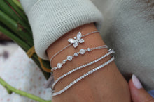 Load image into Gallery viewer, 14K Gold Diamond Baguette Butterfly Bracelet
