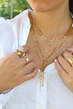 Load image into Gallery viewer, 14K Yellow Gold Double Chain Lariat Necklace
