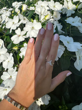 Load image into Gallery viewer, 14K White Gold Diamond Moon Ring

