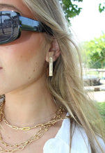 Load image into Gallery viewer, 14K Yellow Gold Diamond Block Earrings
