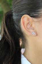 Load image into Gallery viewer, 14K Gold and Diamond Chevron Studs
