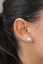 Load image into Gallery viewer, 14K Gold Pearl and Diamond Studs
