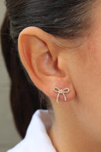 Load image into Gallery viewer, 14K Gold Large Diamond Bow Studs
