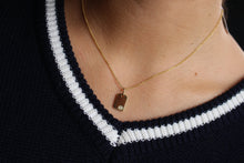 Load image into Gallery viewer, 14K Yellow Diamond Circle Name Tag Necklace
