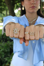 Load image into Gallery viewer, 14K Yellow Gold Diamond Sunburst Ring

