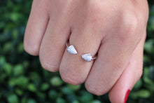 Load image into Gallery viewer, 14K White Gold Diamond Triangle Open Ring
