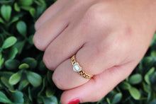 Load image into Gallery viewer, 14K Gold Diamond Baguette Heart Cuban Ring
