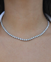 Load image into Gallery viewer, 14K White Gold 6ct Paperclip Chain Tennis Necklace
