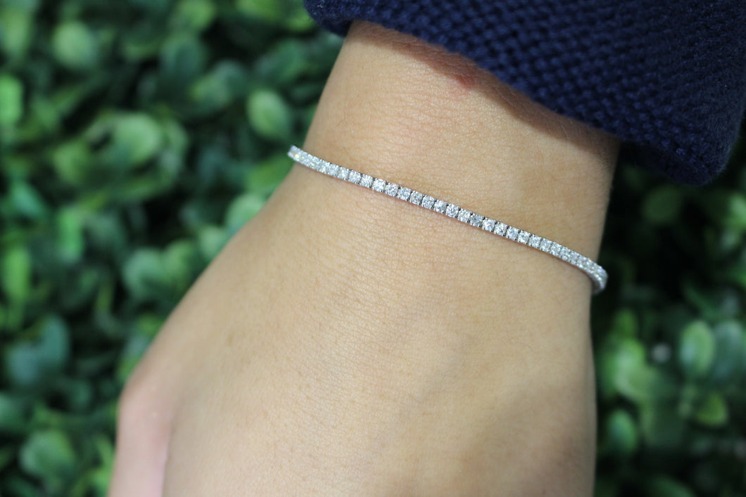 14K White Gold 2ct Tennis Bracelet