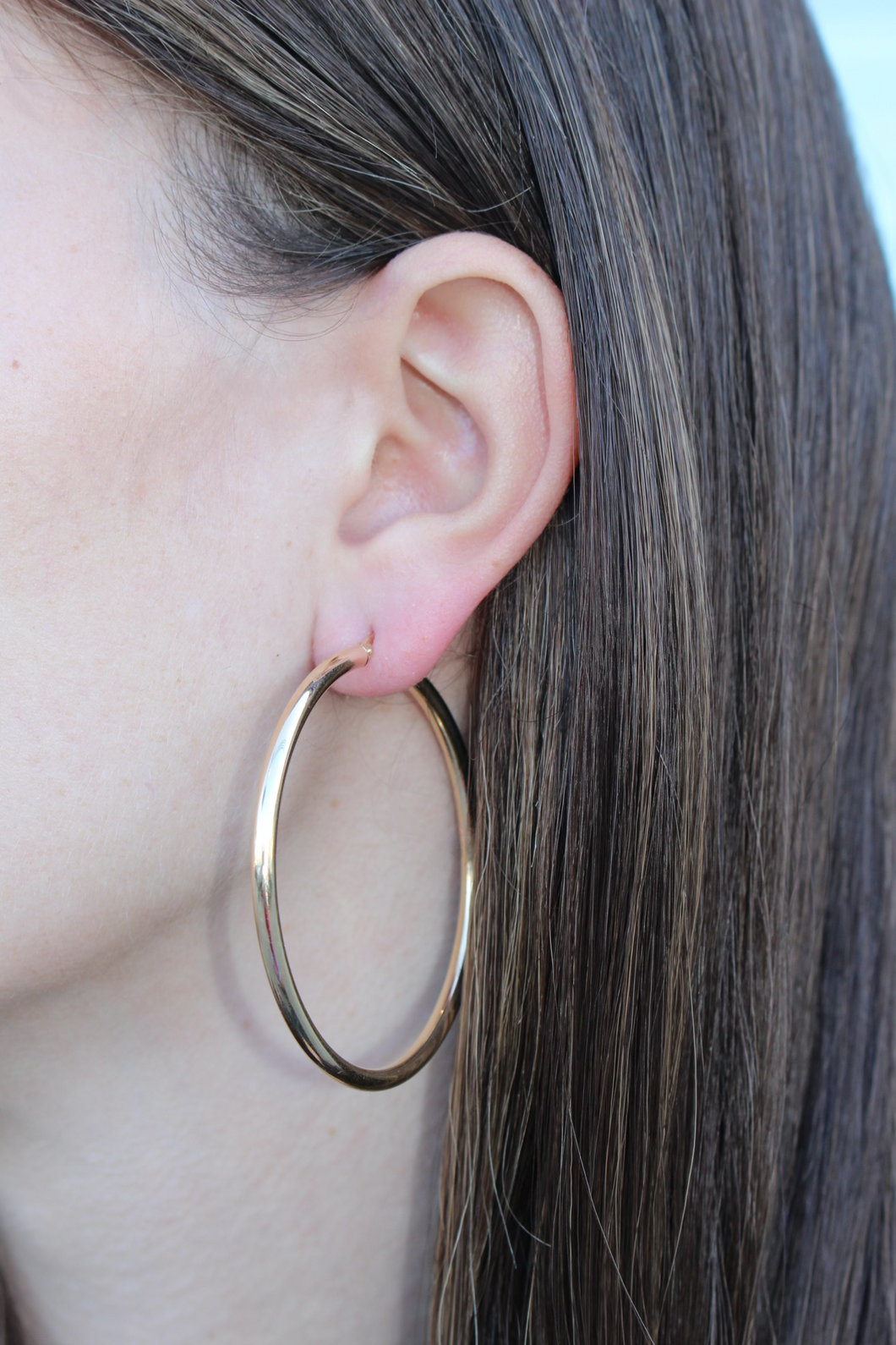 14K Yellow Gold 50mm Hoops
