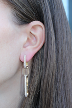 Load image into Gallery viewer, 14K Gold Diamond Link Hanging Earrings
