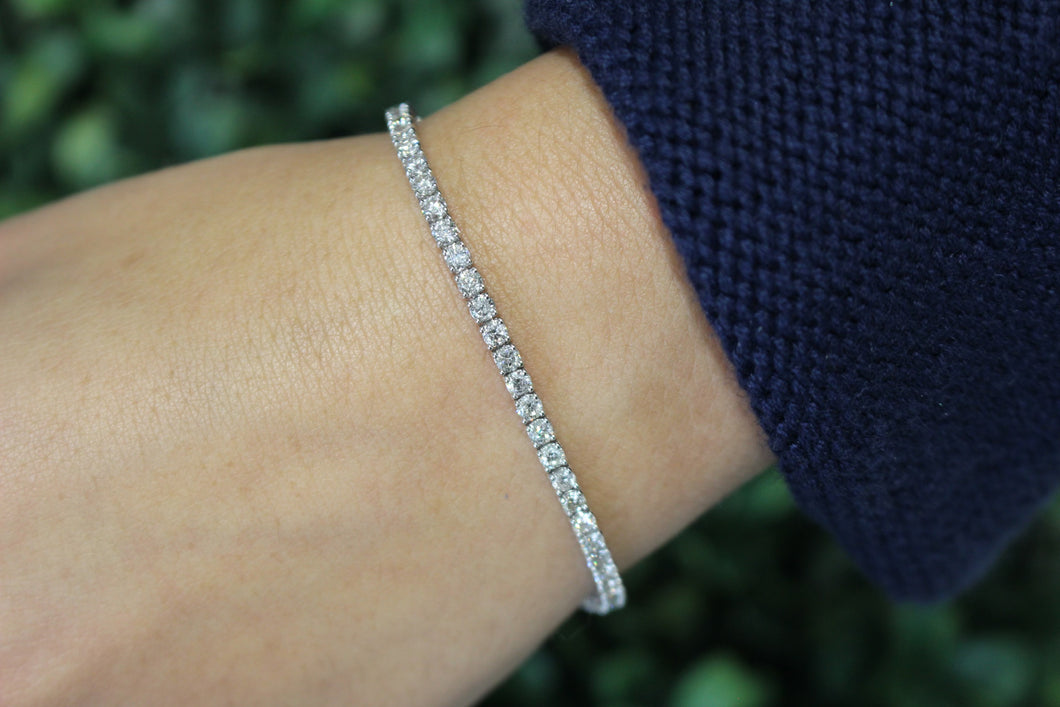 14K White Gold 4ct Tennis Bracelet