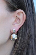 Load image into Gallery viewer, 14k Yellow Gold Mother of Pearl and Diamond Drop Earring
