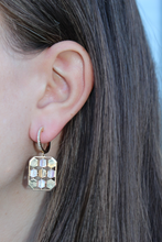 Load image into Gallery viewer, 14K Yellow Gold Diamond and Mother of Pearl Hanging Earrings
