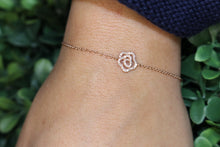 Load image into Gallery viewer, 14K Gold Diamond Camellia Flower Bracelet
