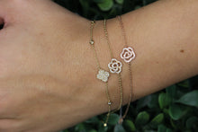 Load image into Gallery viewer, 14K Gold Diamond Camellia Flower Bracelet
