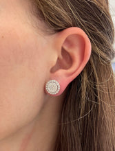 Load image into Gallery viewer, 14K White Gold Diamond Round Studs with Halo
