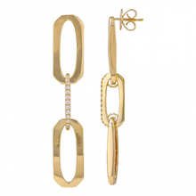 Load image into Gallery viewer, 14K Yellow Gold and Single Diamond Link Earrings
