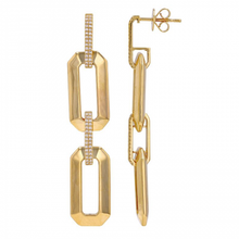 Load image into Gallery viewer, 14K Yellow Gold and Diamond Multi Link Earrings
