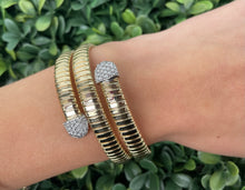 Load image into Gallery viewer, 14K Yellow Gold and Diamond Flexible Wrap Bracelet
