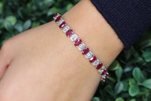 Load image into Gallery viewer, 14K White Gold Diamond and Ruby Tennis Bracelet
