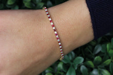 Load image into Gallery viewer, 14K Yellow Gold Diamond and Ruby Alternating Tennis Bracelet
