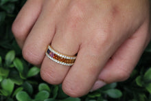 Load image into Gallery viewer, 14K Yellow Gold Diamond And Rainbow Ring
