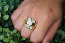 Load image into Gallery viewer, 14K Yellow Gold Geometric Diamond Ring
