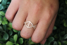 Load image into Gallery viewer, 14k Rose Gold Diamond Link Ring
