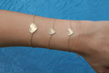 Load image into Gallery viewer, 14k Yellow Gold Diamond Fluted Heart Bracelet
