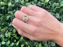 Load image into Gallery viewer, 14k Yellow Gold Fluted Evil Eye Diamond Ring
