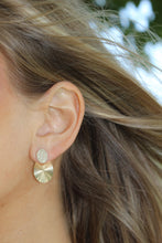 Load image into Gallery viewer, 14K Yellow Gold Fluted Diamond Earrings
