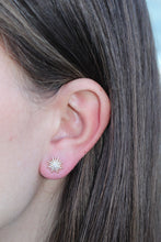Load image into Gallery viewer, 14K Gold Diamond Starburst Earrings
