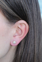 Load image into Gallery viewer, 14K Gold Large Diamond Starburst Earrings
