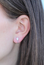 Load image into Gallery viewer, 14K Gold Diamond Teardrop Chain Stud Earrings
