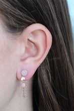 Load image into Gallery viewer, 14k Gold Diamond Circle Chain Earrings
