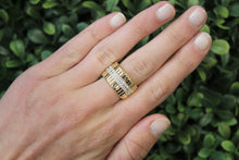Load image into Gallery viewer, 14K Yellow Gold Diamond Bar Fluted Cigar Ring
