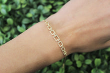 Load image into Gallery viewer, 14K Yellow Gold Diamond Square Link Bracelet
