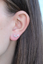 Load image into Gallery viewer, 14K Gold Triple Star Diamond Earrings
