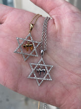 Load image into Gallery viewer, 14K Gold Diamond Star of David with Chai Charm Necklace
