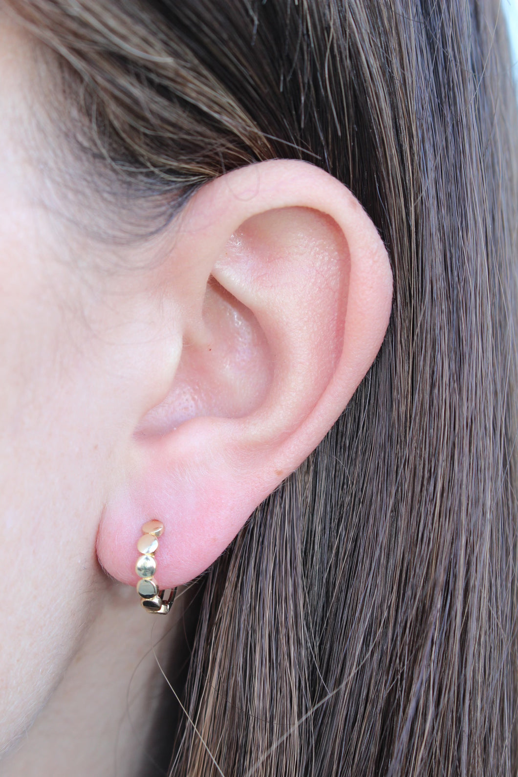 14K Gold Kids Circle Huggie Earrings