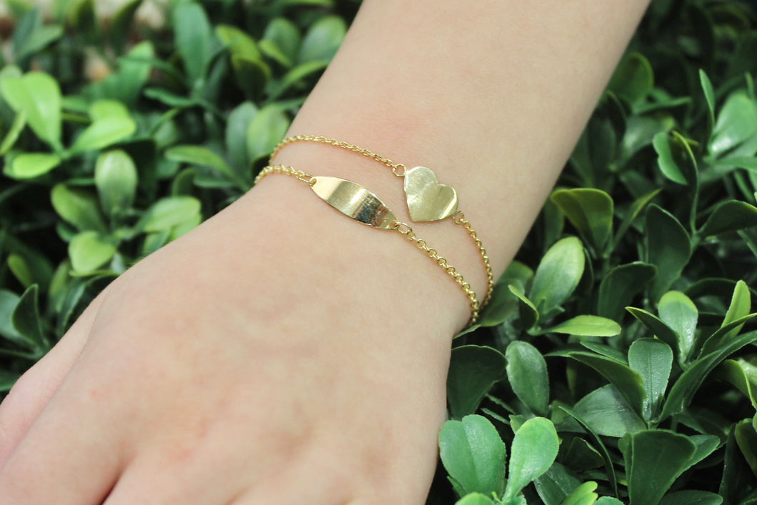 14K Yellow Gold Nameplate Baby Bracelet
