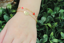 Load image into Gallery viewer, 14K Gold Red Hearts Baby Bracelet
