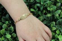 Load image into Gallery viewer, 14K Yellow Gold Nameplate Hearts Baby Bracelet

