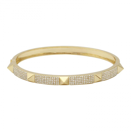 14K Diamond Large Spike Bangle