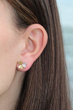 Load image into Gallery viewer, 14K Yellow Gold and Diamond Triple Heart Studs
