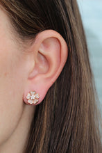 Load image into Gallery viewer, 14K Gold Diamond Flower Studs
