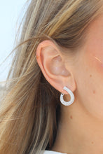 Load image into Gallery viewer, 14K White Gold Scoop Diamond Earrings
