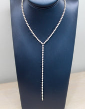 Load image into Gallery viewer, 14K White Gold Lariat Tennis Necklace
