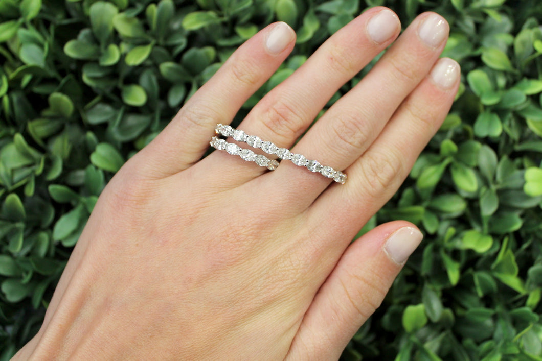 14K White Gold Lab Diamond Double Finger Ring